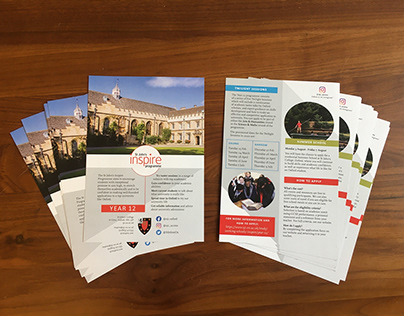 Flyers and brochures for the Inspire Programme