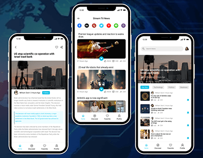 News Feed for a News Aggregation App UI Design