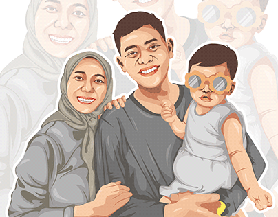 Family with Vector Art