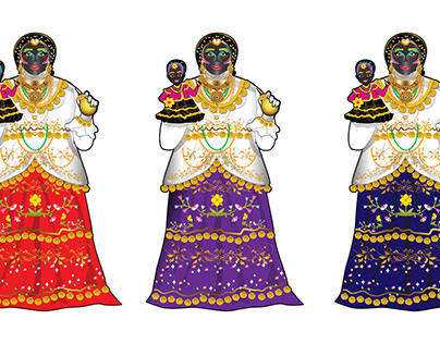 Ilustración en vectores de personaje Mamá Negra Ecuador