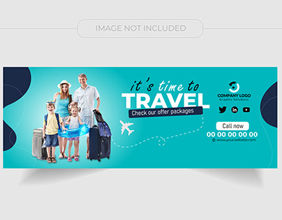Travel facebook cover design template