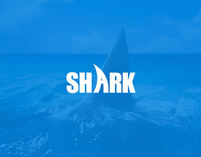 "Shark" concept creative wordmark logo design