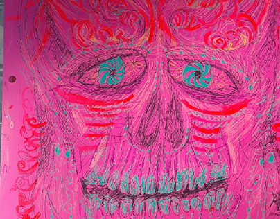 Discordant Dreams- Atomic Pink Skull