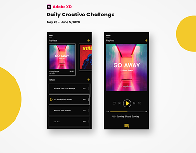 UI design and prototype on Adobe Creative Challenge