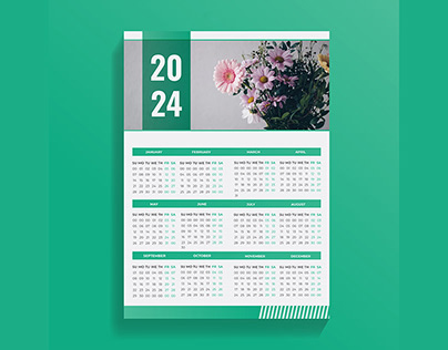 Modern Calendar 2024 Design Template