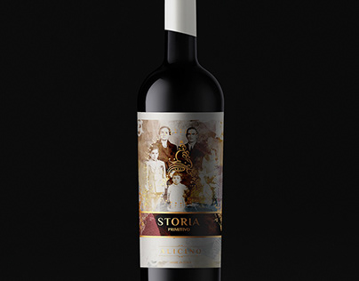 Diseño de etiqueta vino STORIA Primitivo Alicino