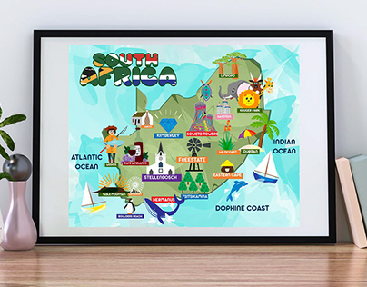 South African Map Poster