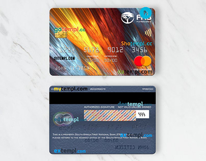 South Africa First National Bank (FNB) mastercard