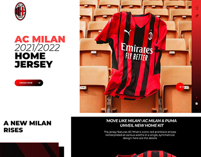 AC Milan Home Jersey Landing Page