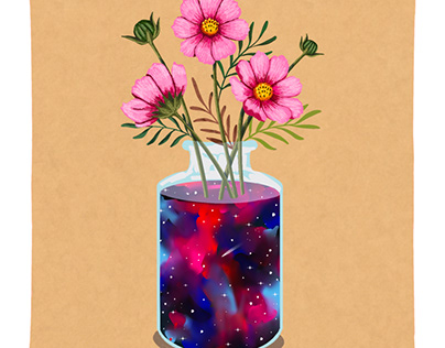 Galaxy flower illustration