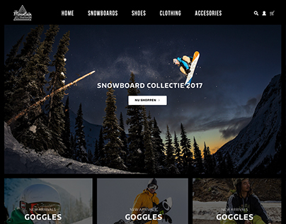Minimal Snowboard Webshop homepage Design