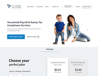 Nanny Payroll Finance Website Design