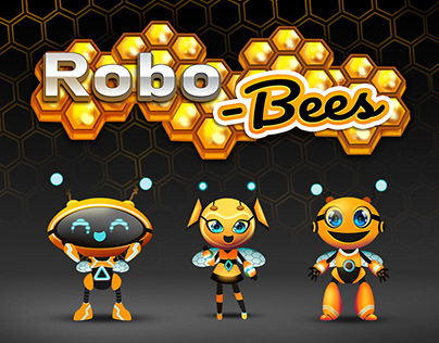 Bee character design for 3D cartoon "Robo-Bees"