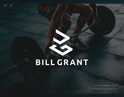 B G letter gym workout fitness brand logo design