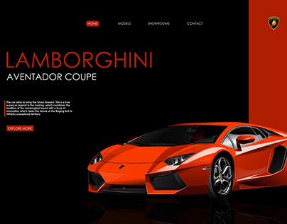 Lamborghini Aventador Landing Page | UI