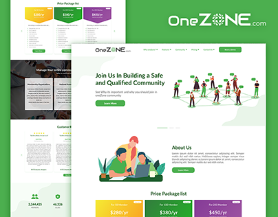 oneZone Website UI design