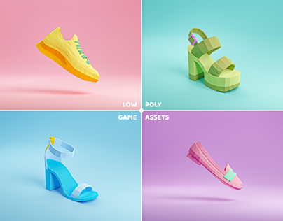 Project thumbnail - Low Poly Shoes - NFT Game Assets