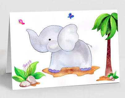 Watercolor illustration for kids and babies