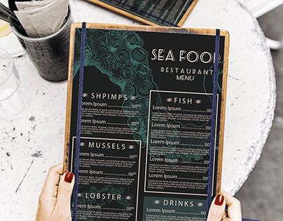 Design menu for seafood restaurant