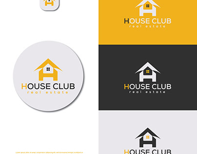 house-club-real-estate Logo design concept