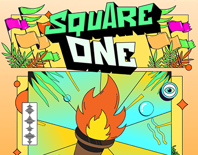 Square One - Colorful funky poster design