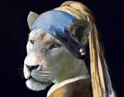 The young lioness with a pearl earring