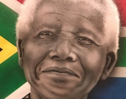 Nelson Mandela Airbrush Portrait