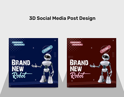 Spectacular Robot Social Media Post Design