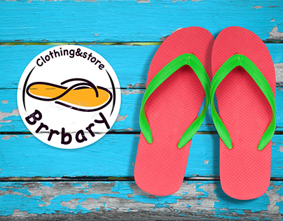 logo clothing store for barrbary,logo for flip flops