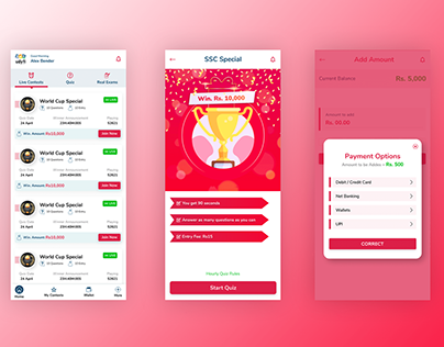 udyfi New Concept of Quiz App UI with winner page