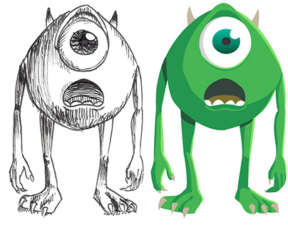 Illustration exercise - Monsters Inc.