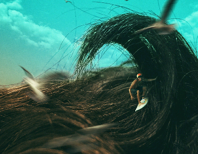 Hair surfer | photomanipulation