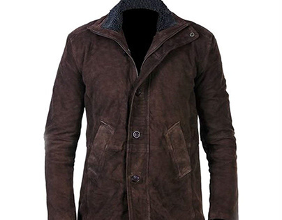 Longmire Robert Taylor Brown Suede Leather Coat