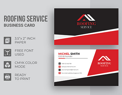 Roofing Company Business Card Design