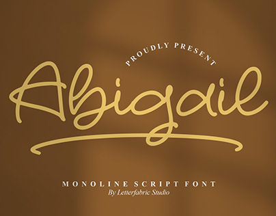 Abigail - Monoline Script Font