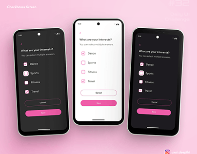 Checkboxes screen | Daily UI Challenge # 32/90