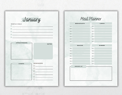 Planner Printable PDF and Canva Template