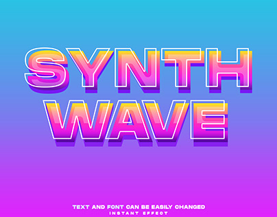 Synth wave - Text effect l PSD file