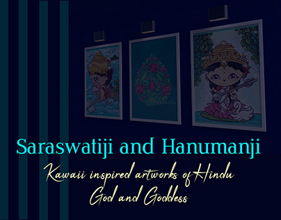 Kawaii Inspired artwork of Hindu God and Goddess