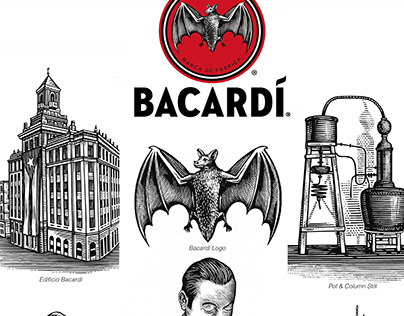 Bacardi Custom Illustrations by Steven Noble