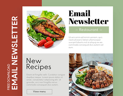 Free Food and Restaurant Newsletter Template