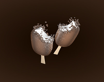 3D CHOCOLATE ICE-CREAME DESIGN BY CINEMA 4D.