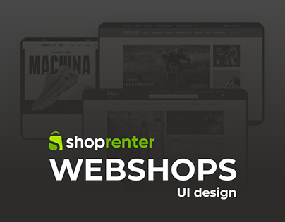 3 webshop UI designs for ShopRenter