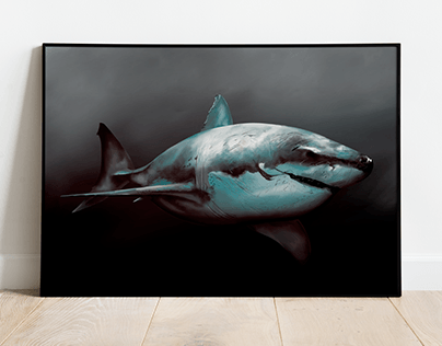 Ilustración digital Tiburón Blanco