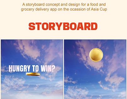 Asia Cup Storyboard for food delivery app