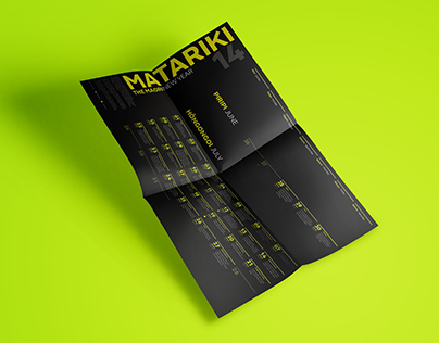 Matariki Calendar/Brochure – Typography