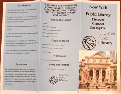 Trifold Brochure for the New York Public Library