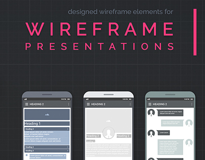 FREE-Wireframe Element KIT for Design Presentations