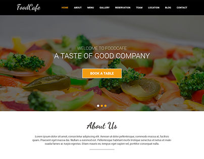 FoodCafe - Onepage Restaurant PSD Template