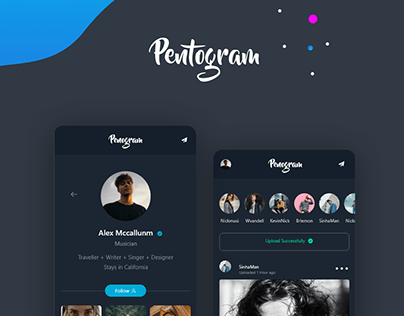 Pentogram-Social Media Ap Design